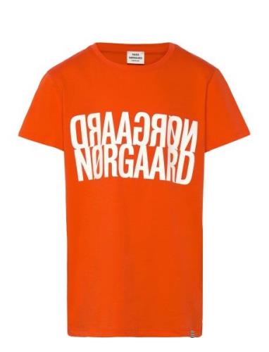 Single Organic Tuvina Tee Tops T-shirts Short-sleeved Orange Mads Nørg...