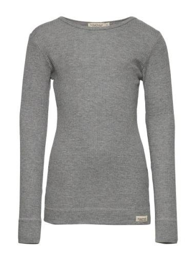 Plain Tee Ls Tops T-shirts Long-sleeved T-shirts Grey MarMar Copenhage...