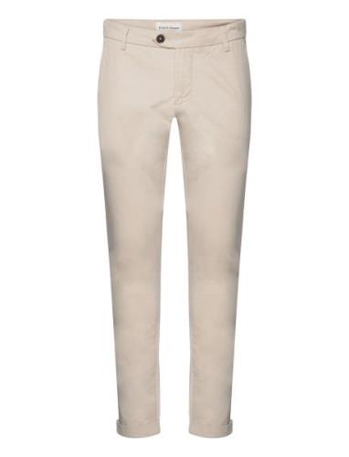 Bs Tang Slim Fit Chinos Bottoms Trousers Chinos Cream Bruun & Stengade