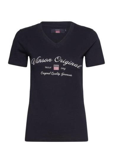 Vin T-Shirt Malou Women Tops T-shirts & Tops Short-sleeved Navy VINSON