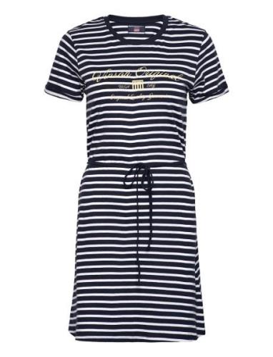 Vin T-Shirt Dress Maika Stripe Kort Klänning Navy VINSON