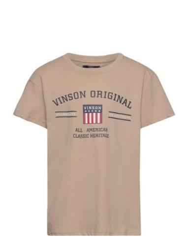Vin T-Shirt Manuel Jr.boy Tops T-shirts Short-sleeved Beige VINSON