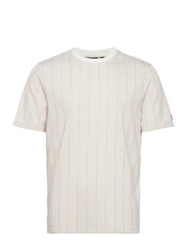 Pinstripe T-Shirt Tops T-shirts Short-sleeved Cream Lyle & Scott
