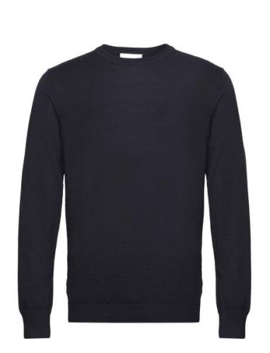 Bs Sanjay Regular Fit Knitwear Tops Knitwear Round Necks Navy Bruun & ...