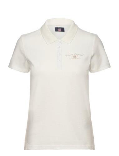 Katie Reg Cot Vin W Polo Tops T-shirts & Tops Polos White VINSON