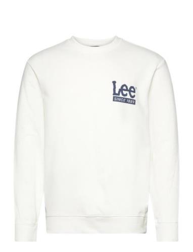 Crew Sws Tops Sweat-shirts & Hoodies Sweat-shirts White Lee Jeans