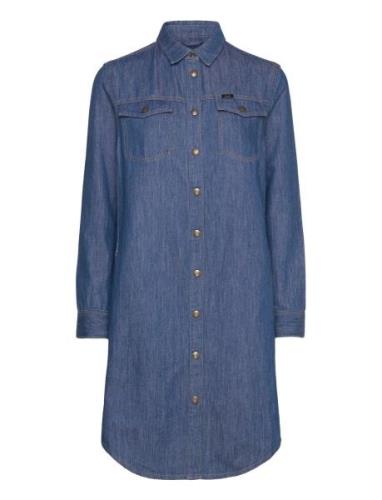 Shirt Dress Kort Klänning Blue Lee Jeans