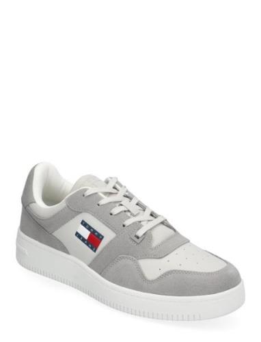 Tjm Basket Leather Låga Sneakers Grey Tommy Hilfiger