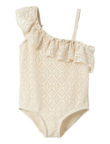 Nmffannie Swimsuit Lil Baddräkt Badkläder Cream Lil'Atelier