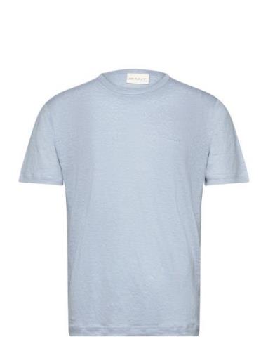 Linen Ss T-Shirt Tops T-shirts Short-sleeved Blue GANT