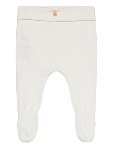 Cotton Knitted Gaiter Bottoms Leggings White Mango