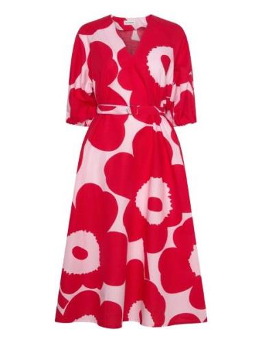 Aiva Unikko Knälång Klänning Red Marimekko