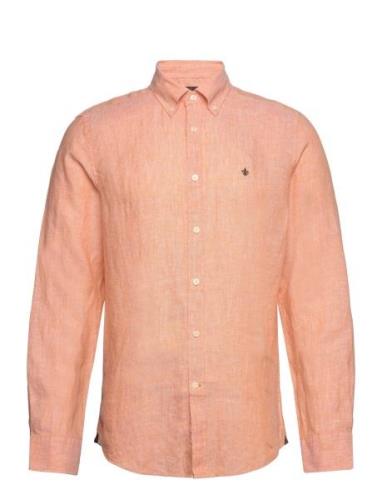 Douglas Linen Shirt-Classic Fit Designers Shirts Casual Orange Morris