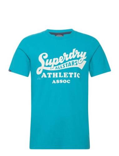 Vintage Home Run Tee Tops T-shirts Short-sleeved Blue Superdry