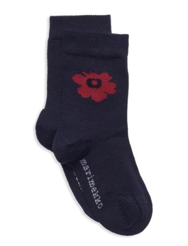 Makeinen Unikko Sockor Strumpor Navy Marimekko