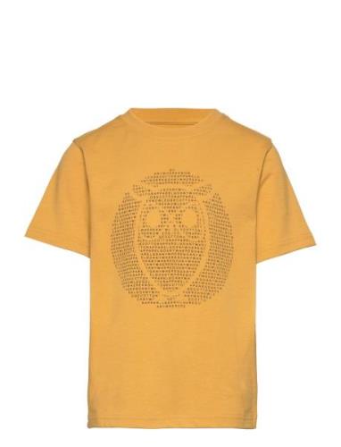 Regular Fit Owl Chest Print - Gots/ Tops T-shirts Short-sleeved Yellow...