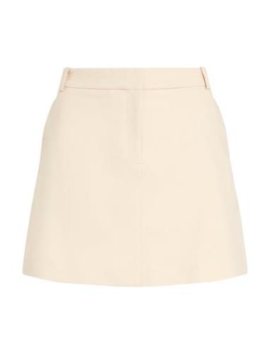 Core Straight Short Skirt Kort Kjol Cream Tommy Hilfiger