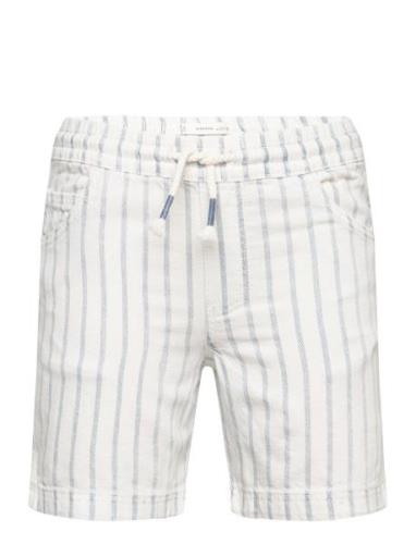 Striped Cotton Bermuda Shorts Bottoms Shorts White Mango