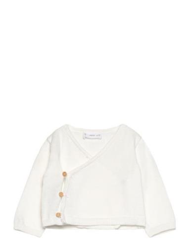 Buttons Detail Knit Sweater Tops Knitwear Cardigans White Mango