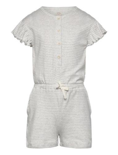 Striped Jumpsuit With Ruffles Jumpsuit Grey Copenhagen Colors