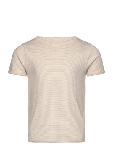Striped T-Shirt Tops T-shirts Short-sleeved Beige Copenhagen Colors