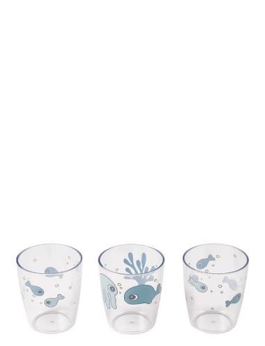 Yummy Mini Glass 3 Pcs Sea Friends Home Meal Time Cups & Mugs Cups Blu...