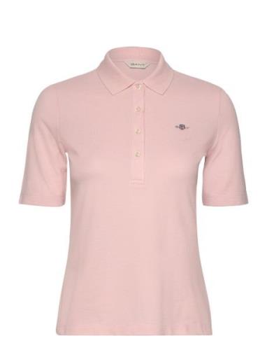 Slim Shield Ss Pique Polo Tops T-shirts & Tops Polos Pink GANT