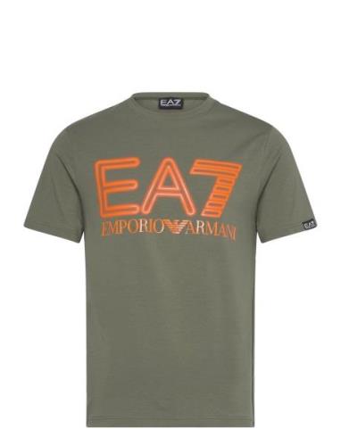 T-Shirt Tops T-shirts Short-sleeved Khaki Green EA7