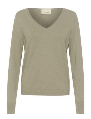 Crdela Knit Pullover Tops Knitwear Jumpers Green Cream