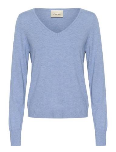 Crdela Knit Pullover Tops Knitwear Jumpers Blue Cream