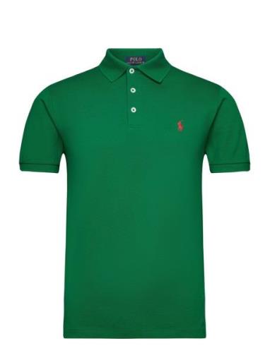 Slim Fit Stretch Mesh Polo Shirt Tops Polos Short-sleeved Green Polo R...