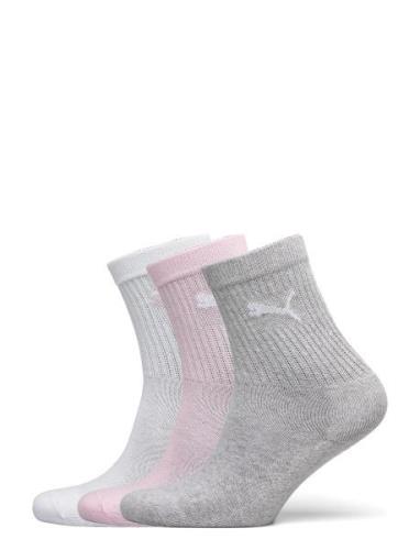 Puma Kids Crew Sock 3P Sockor Strumpor Pink PUMA