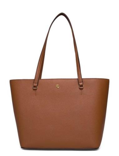 Crosshatch Leather Medium Karly Tote Bags Totes Brown Lauren Ralph Lau...