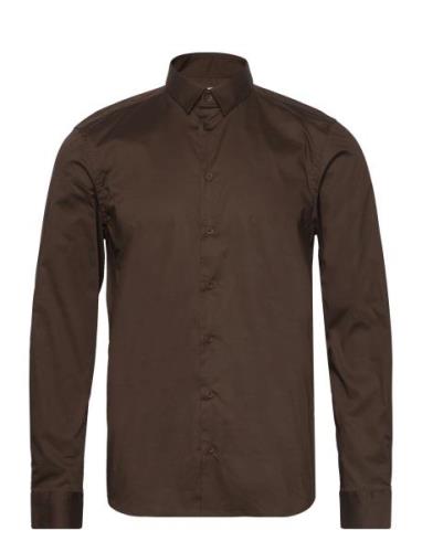 Cfpalle Slim Fit Shirt Tops Shirts Casual Brown Casual Friday