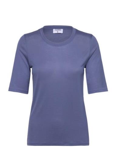 Elena Tee Designers T-shirts & Tops Short-sleeved Blue Filippa K