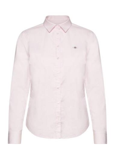 Slim Stretch Oxford Shirt Tops Shirts Long-sleeved Pink GANT