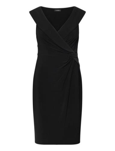 Jersey Off-The-Shoulder Cocktail Dress Kort Klänning Black Lauren Ralp...