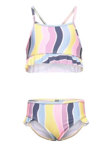 Bikini W. Frills, Aop Bikini Multi/patterned Color Kids