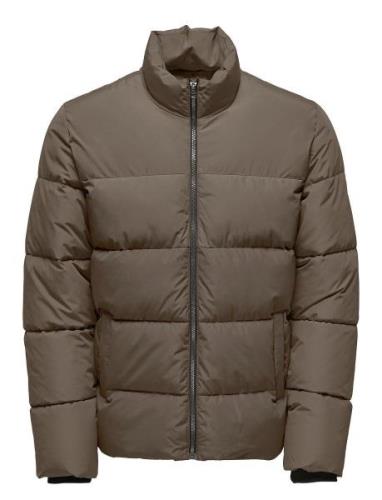 Onsmelvin Life Puffer Jacket Otw Vd Fodrad Jacka Brown ONLY & SONS