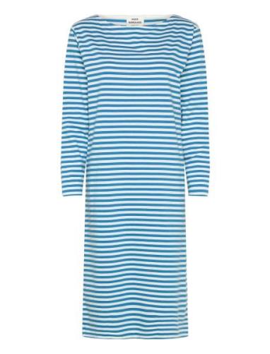 Soft Single Stripe Silas Dress Knälång Klänning Blue Mads Nørgaard