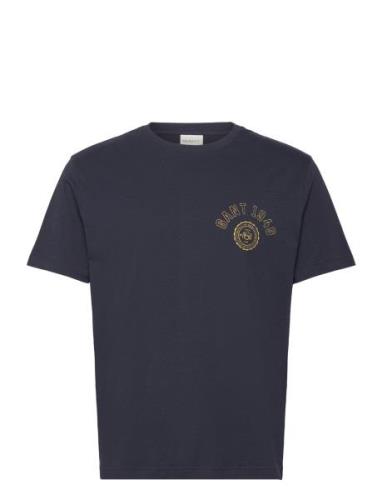 Garment Washed Tshirt Tops T-shirts Short-sleeved Navy GANT