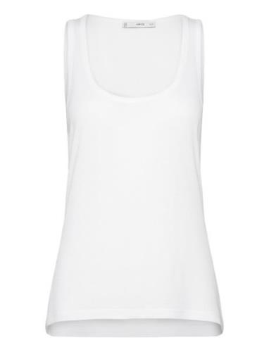 Knit Strap Top Tops T-shirts & Tops Sleeveless White Mango
