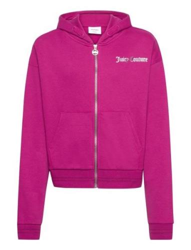 Juicy Abstract Zip Thru Hood Tops Sweat-shirts & Hoodies Hoodies Pink ...