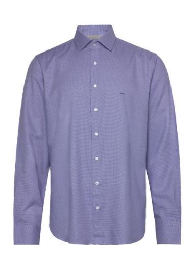 Diagonal Dobby Modern Shirt Tops Shirts Business Blue Michael Kors