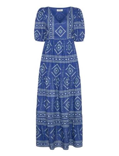 Gamboll Maxi Dress Ss Maxiklänning Festklänning Blue Lollys Laundry