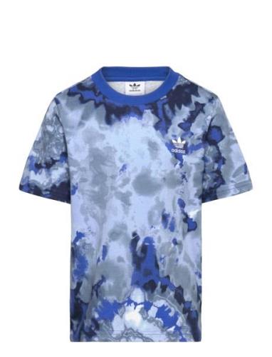 Td Aop Tee Tops T-shirts Short-sleeved Blue Adidas Originals
