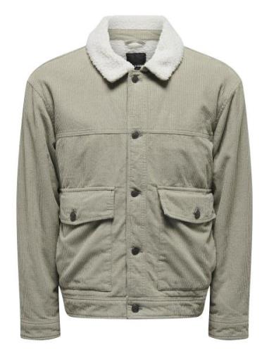 Onsharvey Corduroy Mix Jacket Otw Fodrad Jacka Khaki Green ONLY & SONS