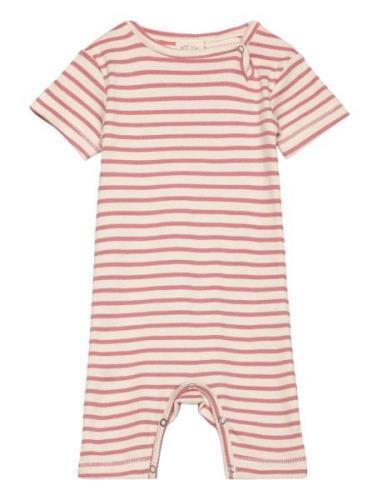 Jumpsuit S/S Modal Striped Bodysuits Short-sleeved Pink Petit Piao