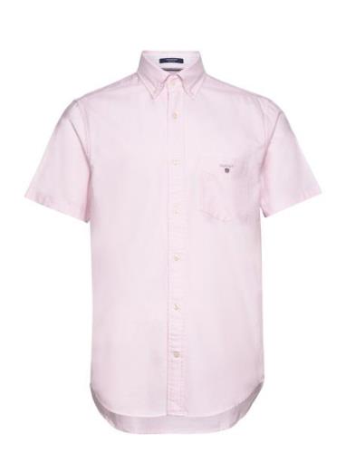 Reg Oxford O.shield Ss Shirt Tops Shirts Short-sleeved Pink GANT
