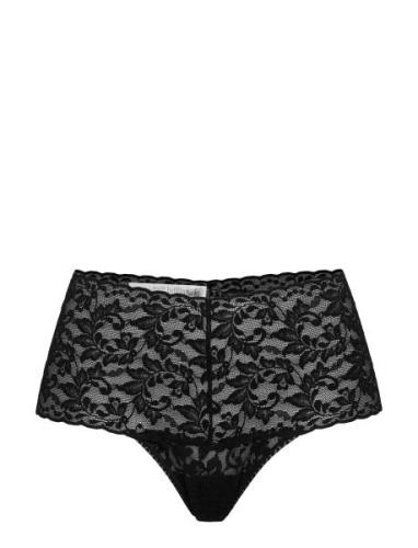 9K1926 - Retro Thong Lingerie Panties High Waisted Panties Black Hanky...